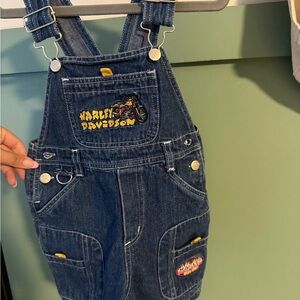 Vintage Harley-Davidson Kids Blue Denim Overalls